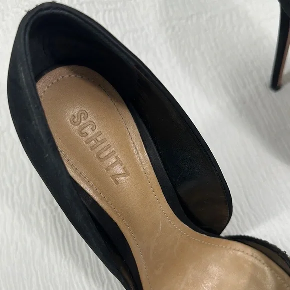 Schutz Black and White rhinestones in zebra print Women's Heels​ - Picture 3 of 9